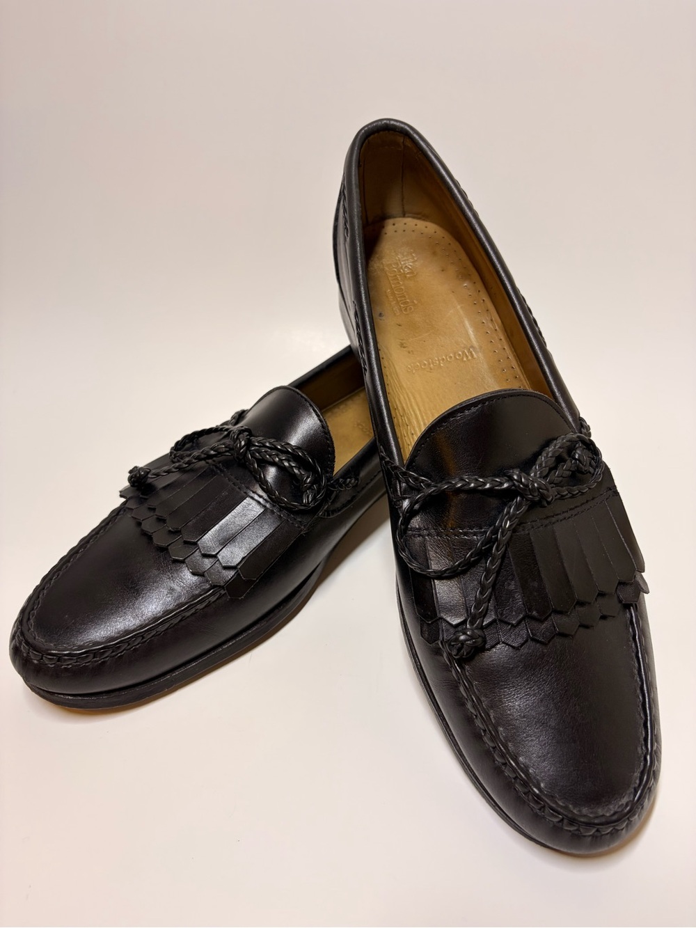 Allen Edmonds Woodstock Kiltie Tassel Loafers Black Leather 13 AA Made USA